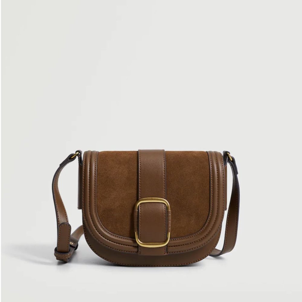 Buckle Leather Bag - MANGO